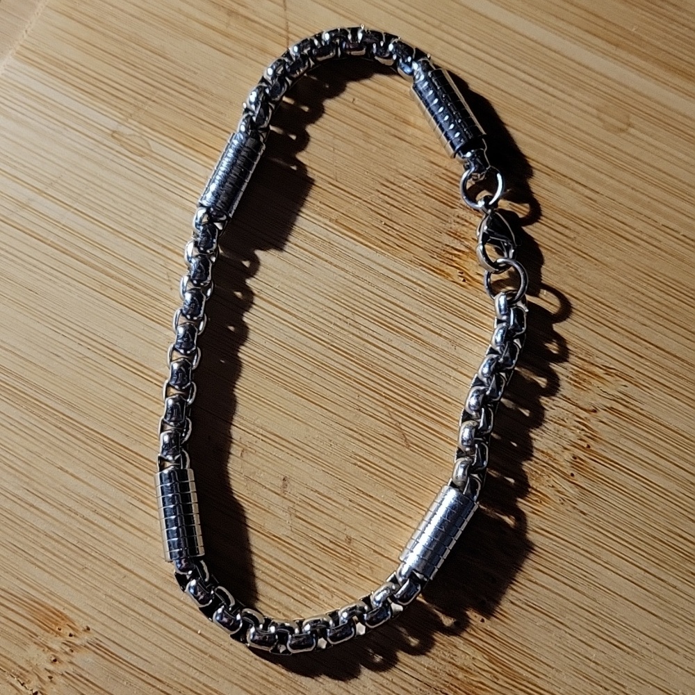 Silver Box Link Chain Bracelet for Men